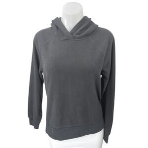GAP Dark Gray Fleece Sherpa Long Sleeve Hoodie Hooded Sweatshirt Top Size S